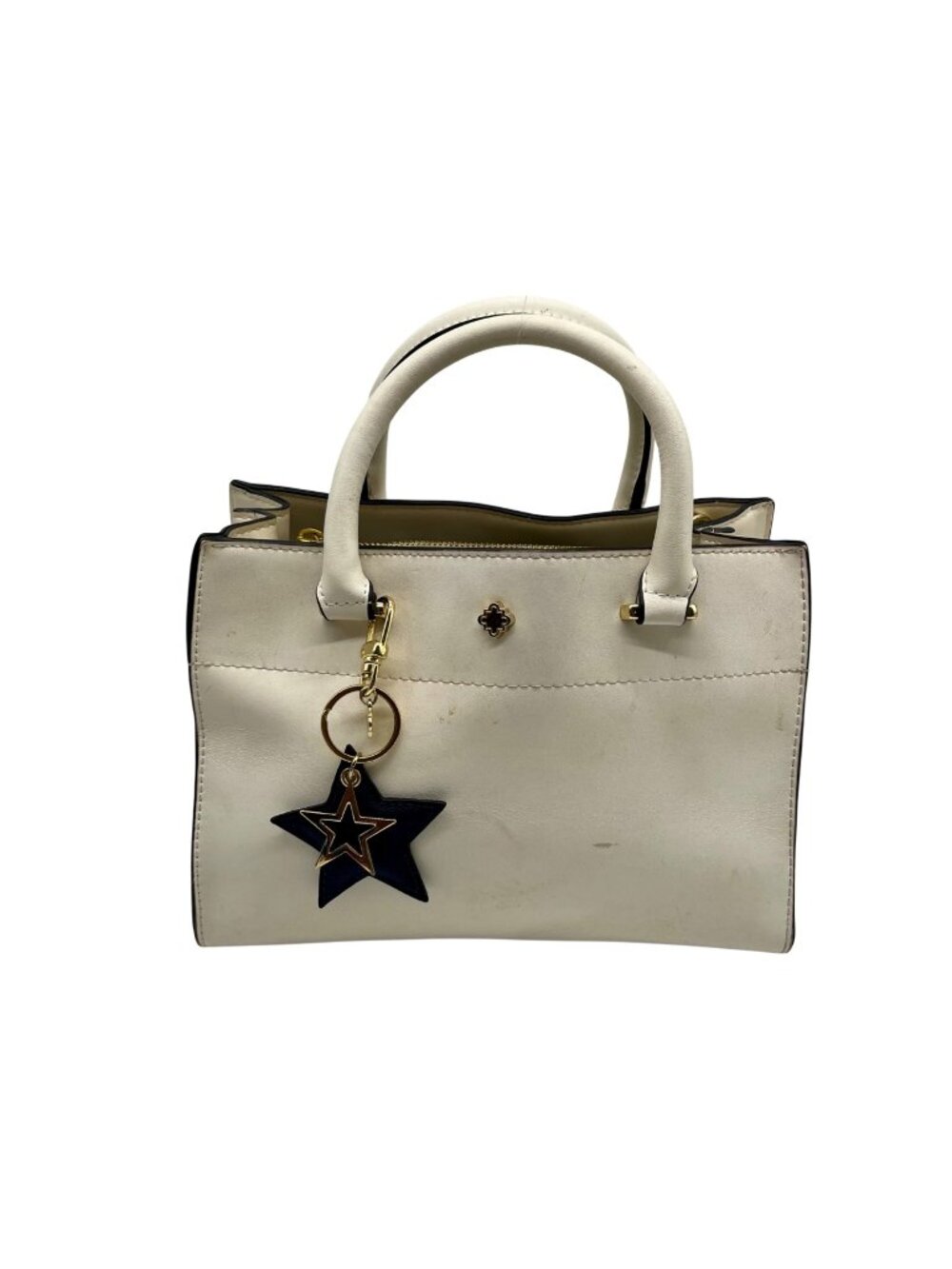 Crown And Ivy White Faux Leather Convertible Satchel